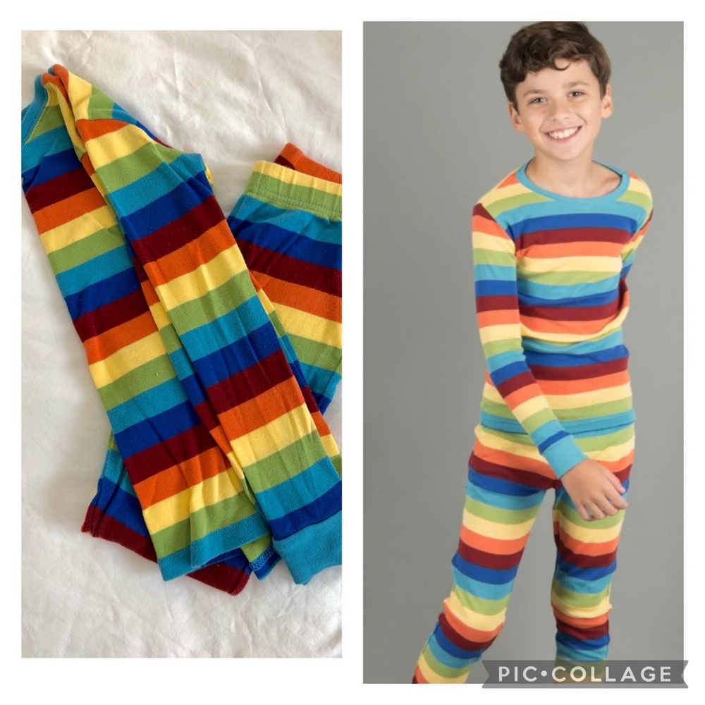 Leveret rainbow pajamas 100% cotton size 10